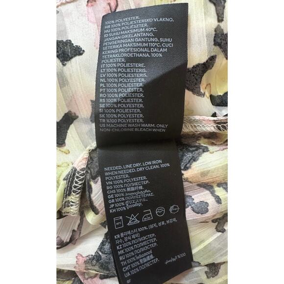 H&M Flowy Watercolor Blouse Floral Neck Tie-Around Size Small - Picture 7 of 7